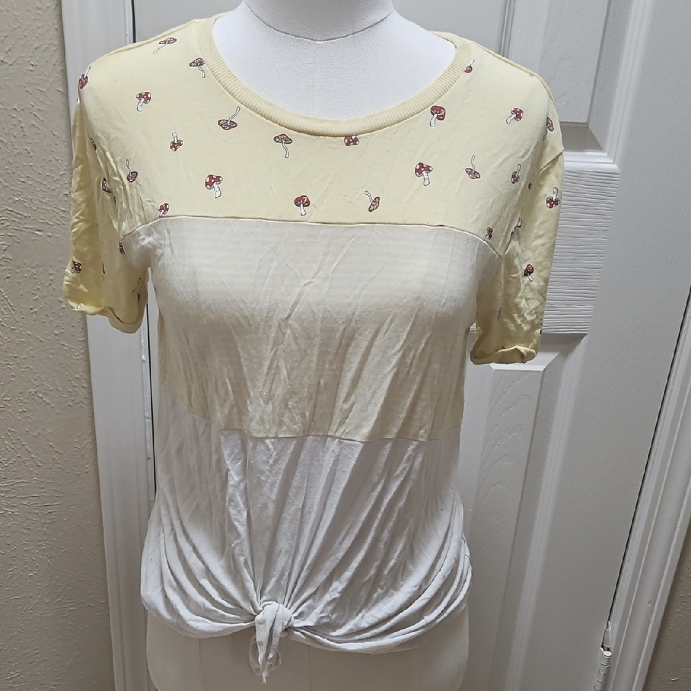 Yellow and White Women's Top